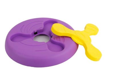 Pet Flying Disc Toy Dog Flying Frisbee Flying Saucer Indestructible Training Toy Interactive Toy Outdoor Activity - purple