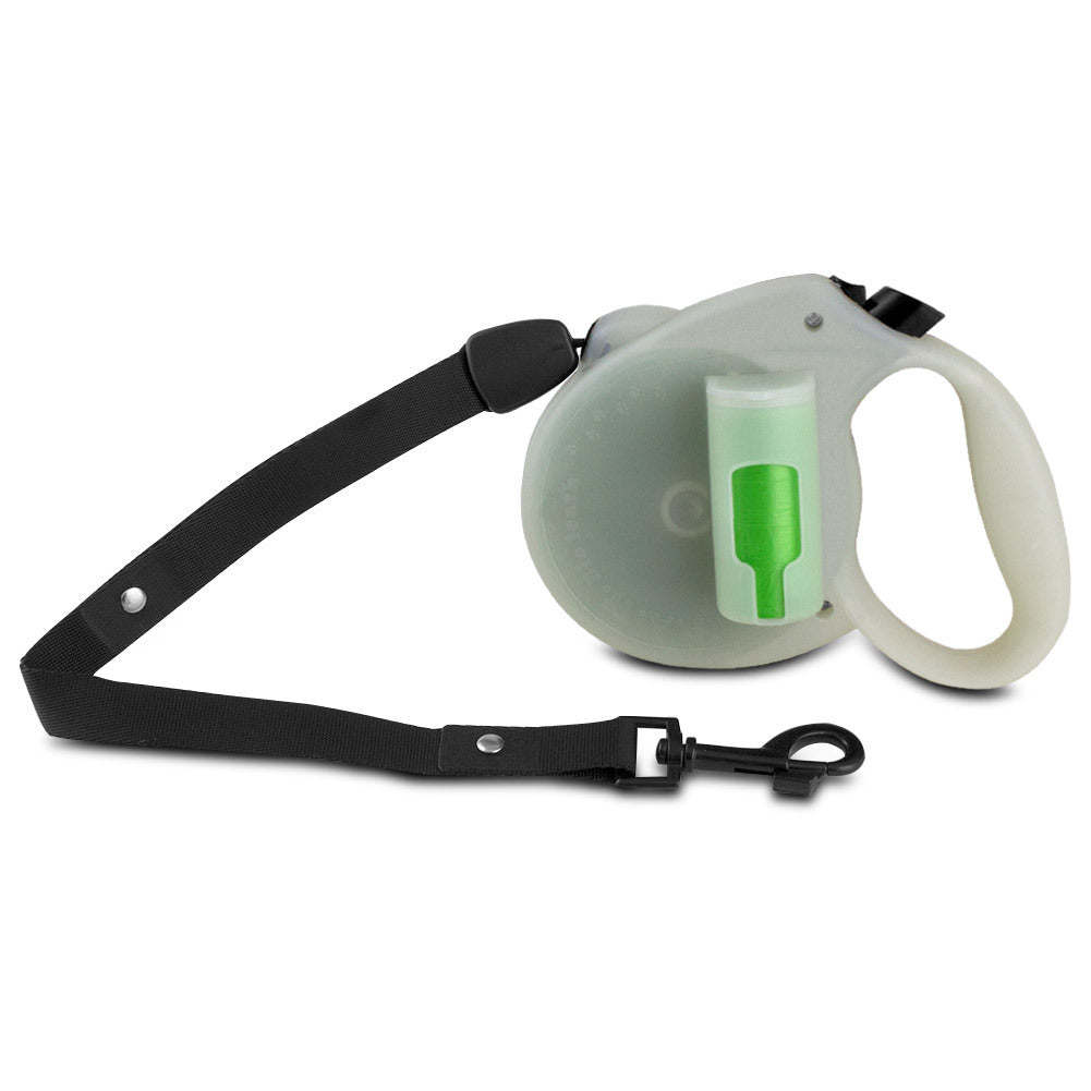 Pet Leash Retractable Leash With Green Pick-up Bags And Glow In The Dark - As Pic Show - Retractable Leash